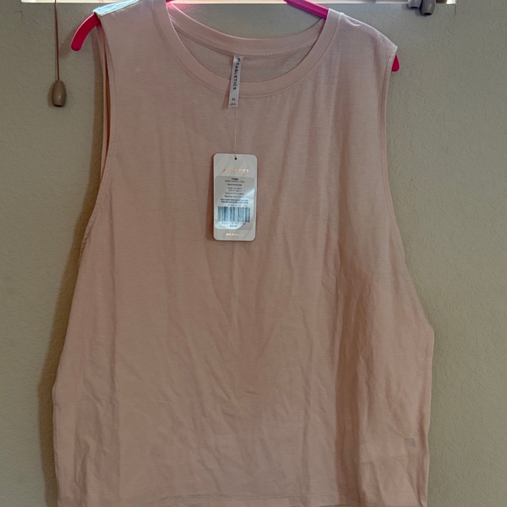 Fabletics Women's Sleeveless Beige Muscle Tee